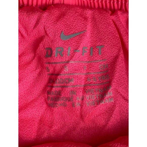 Nike Girls Dri Fit Running Shorts Pink with Gray and White Trim Size Small (4-5) - Picture 3 of 6